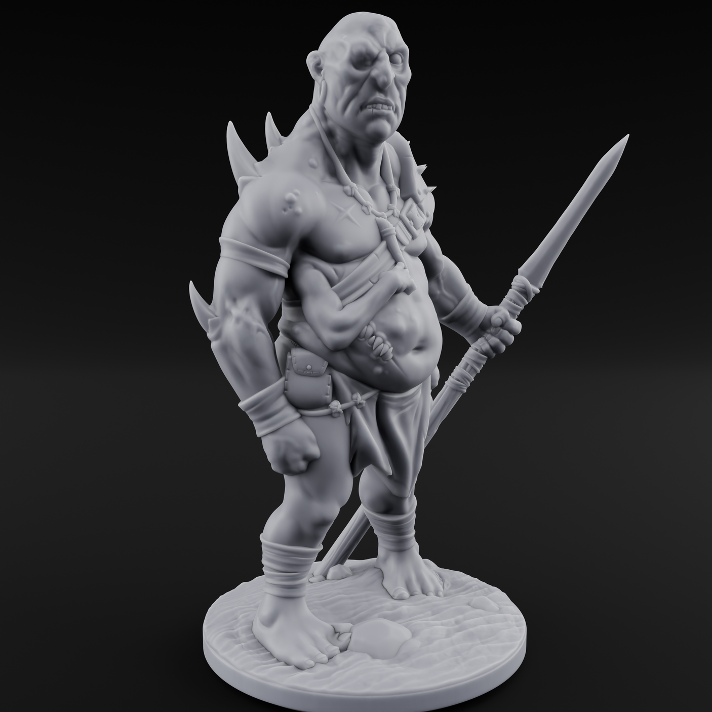 Belly Out Leaning Human Mutant C Miniature for Dungeons and Dragons, Pathfinder or other TTRPGs