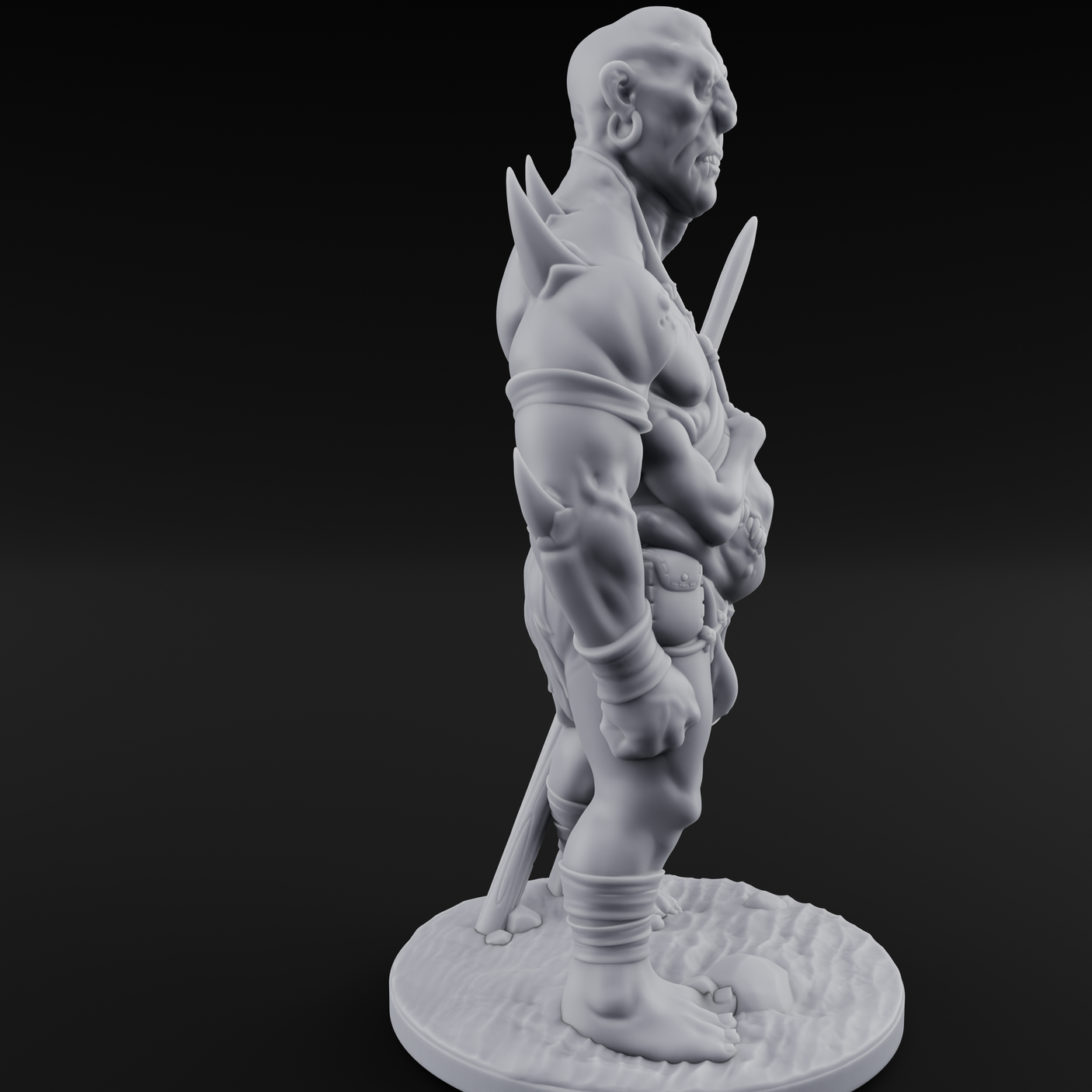 Belly Out Leaning Human Mutant C Miniature for Dungeons and Dragons, Pathfinder or other TTRPGs