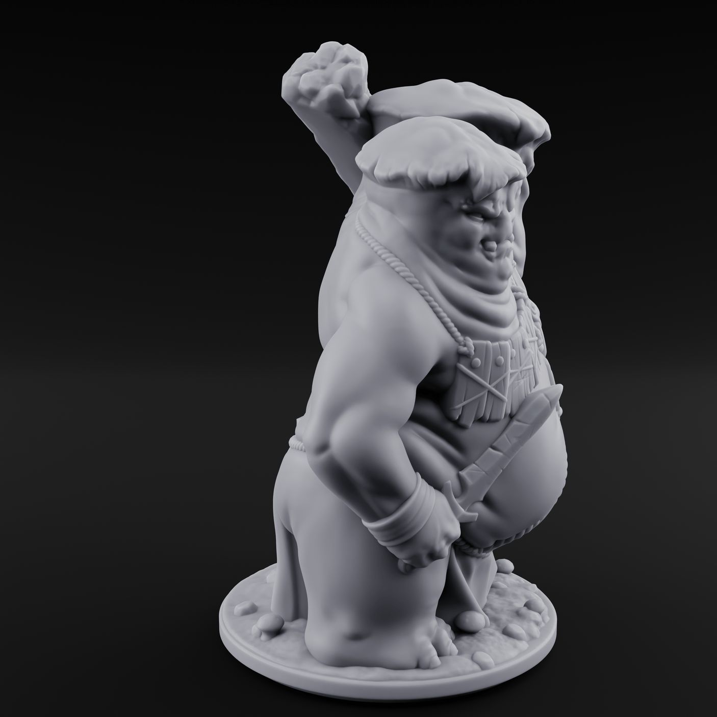 Belly Bumping Myconid Ettin Brute Miniature for Dungeons and Dragons, Pathfinder or other TTRPGs