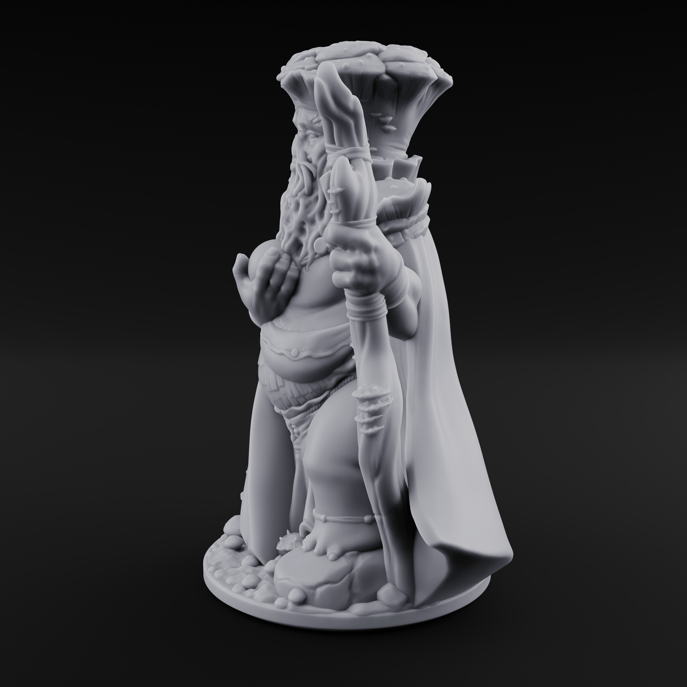 Belly Out Beckoning Myconid Oracle Miniature for Dungeons and Dragons, Pathfinder or other TTRPGs