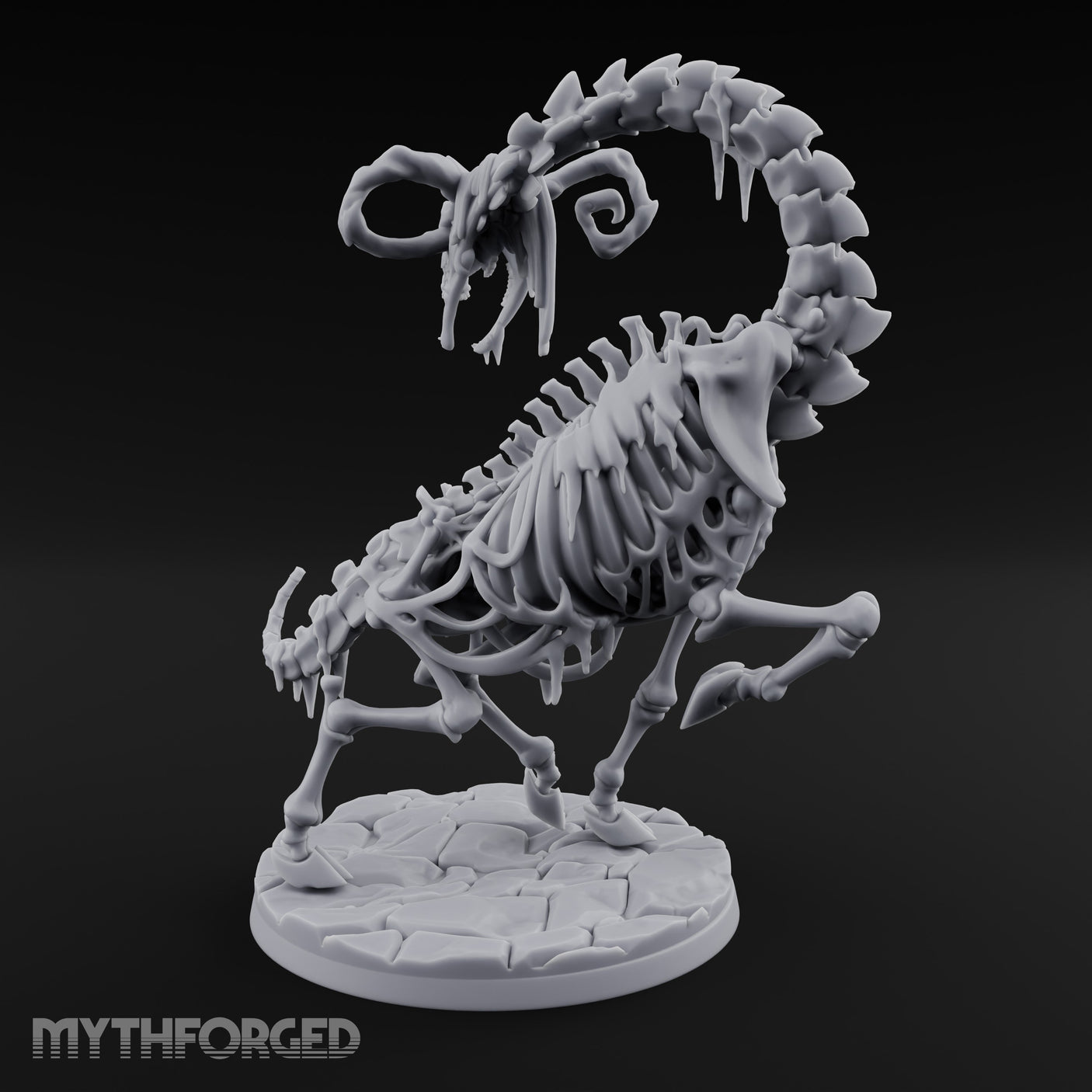 Neck Craning Rearing Skeleton Strider Miniature for Dungeons and Dragons, Pathfinder or other TTRPGs