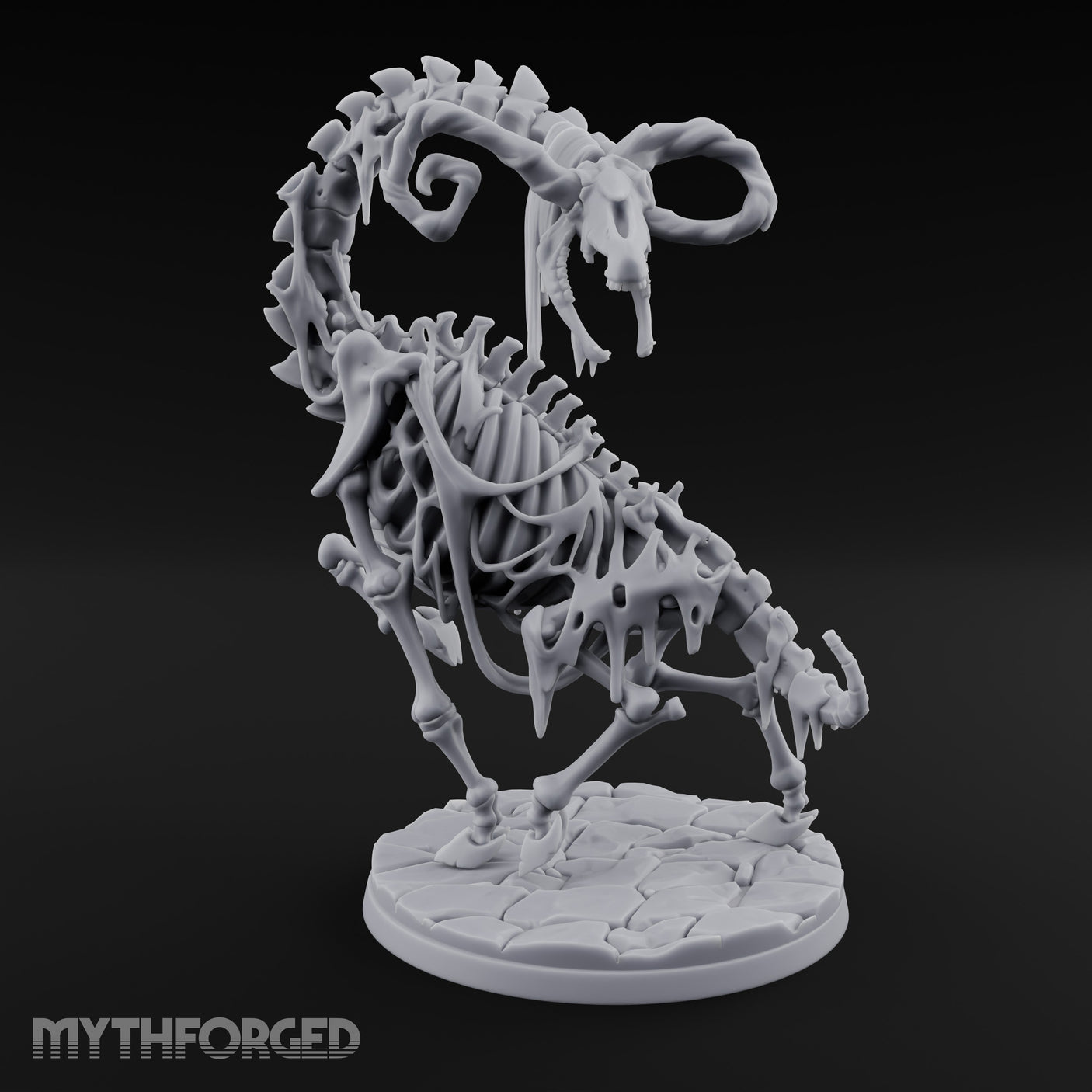 Neck Craning Rearing Skeleton Strider Miniature for Dungeons and Dragons, Pathfinder or other TTRPGs
