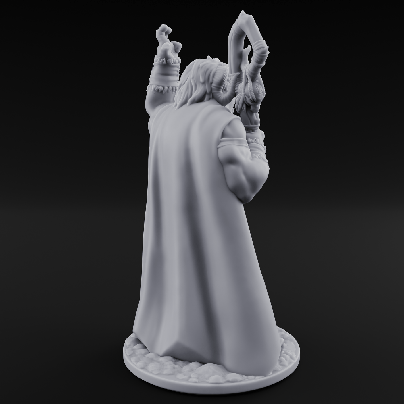 Skull Collecting Orc Necromancer Miniature for Dungeons and Dragons, Pathfinder or other TTRPGs