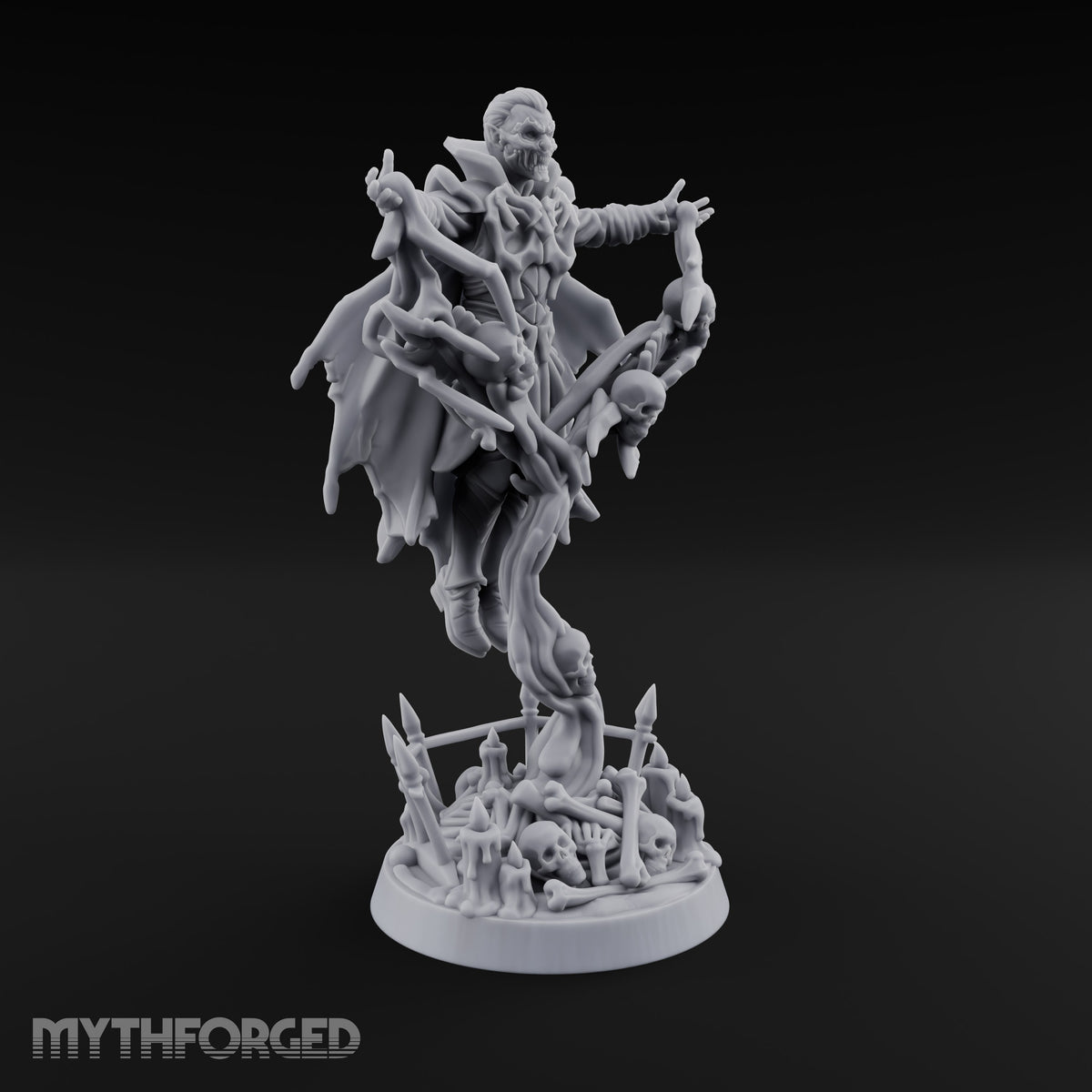 Raising the Dead Vampire Necromancer Miniature for Dungeons and Dragons, Pathfinder or other TTRPGs