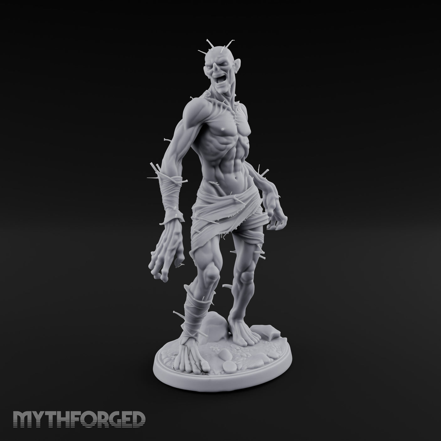 Needle Pierced Lurching Zombie Wraith Miniature for Dungeons and Dragons, Pathfinder or other TTRPGs