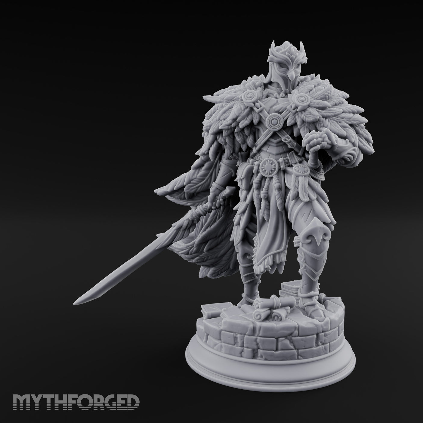 Night of the Owl Human Paladin Miniature for Dungeons and Dragons, Pathfinder or other TTRPGs