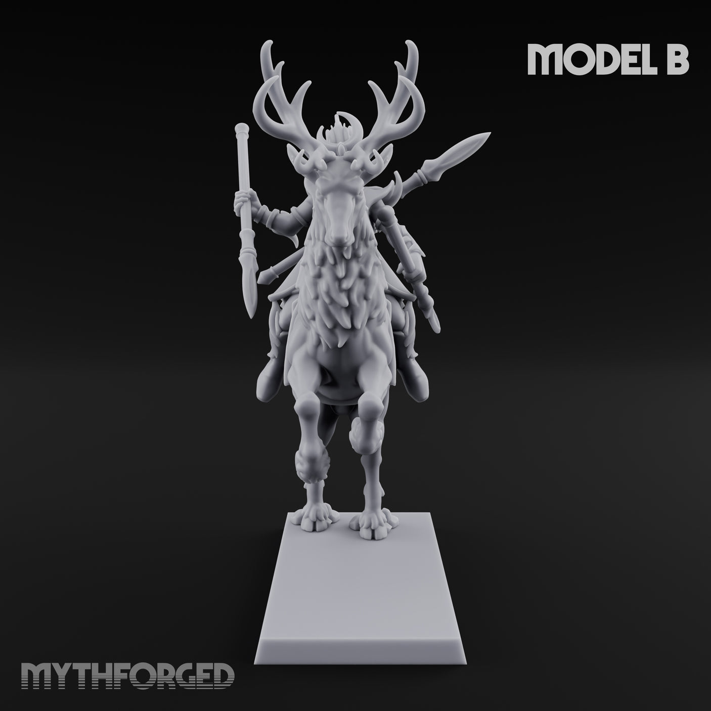 Antlered Tribe Forest Centaur B Miniature for Dungeons and Dragons, Pathfinder or other TTRPGs