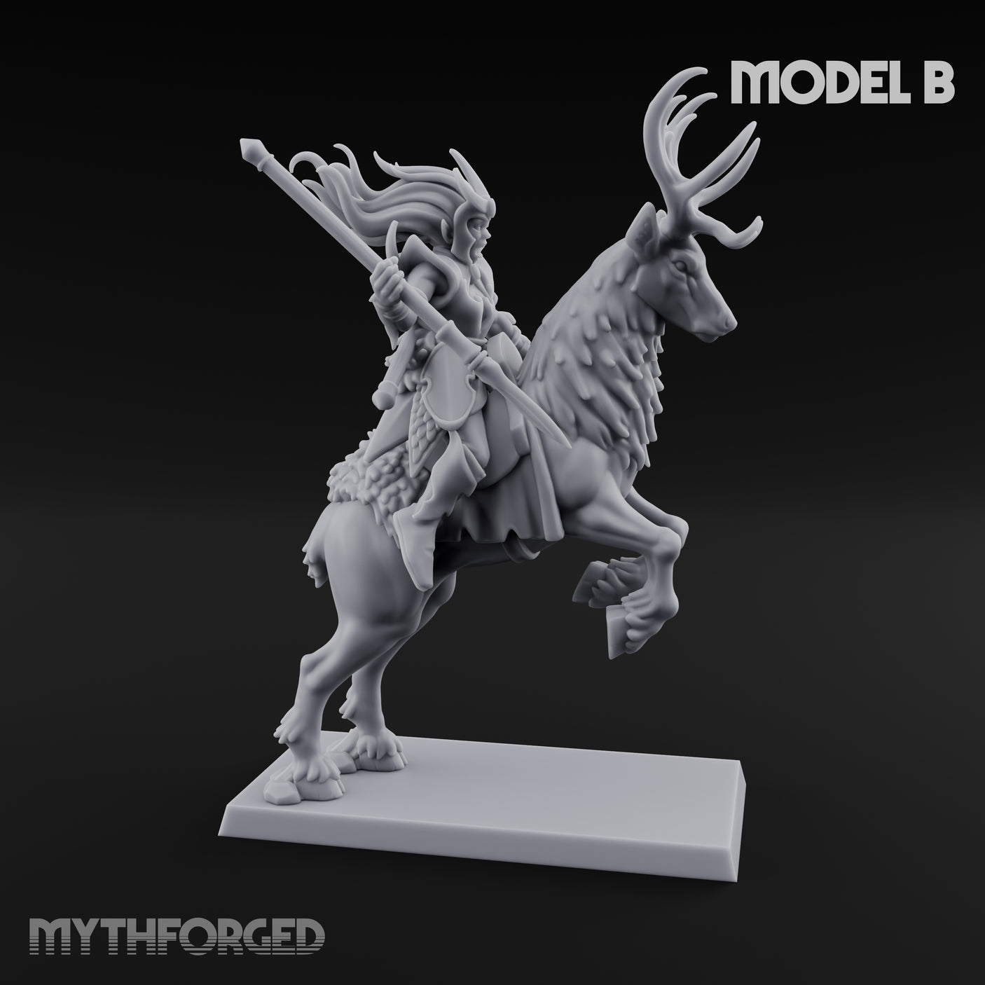 Antlered Tribe Forest Centaur B Miniature for Dungeons and Dragons, Pathfinder or other TTRPGs