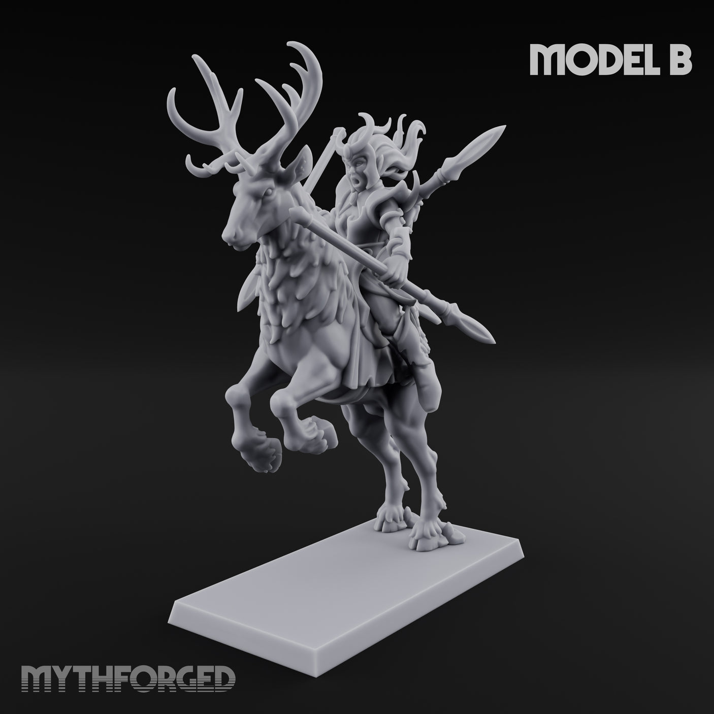 Antlered Tribe Forest Centaur B Miniature for Dungeons and Dragons, Pathfinder or other TTRPGs
