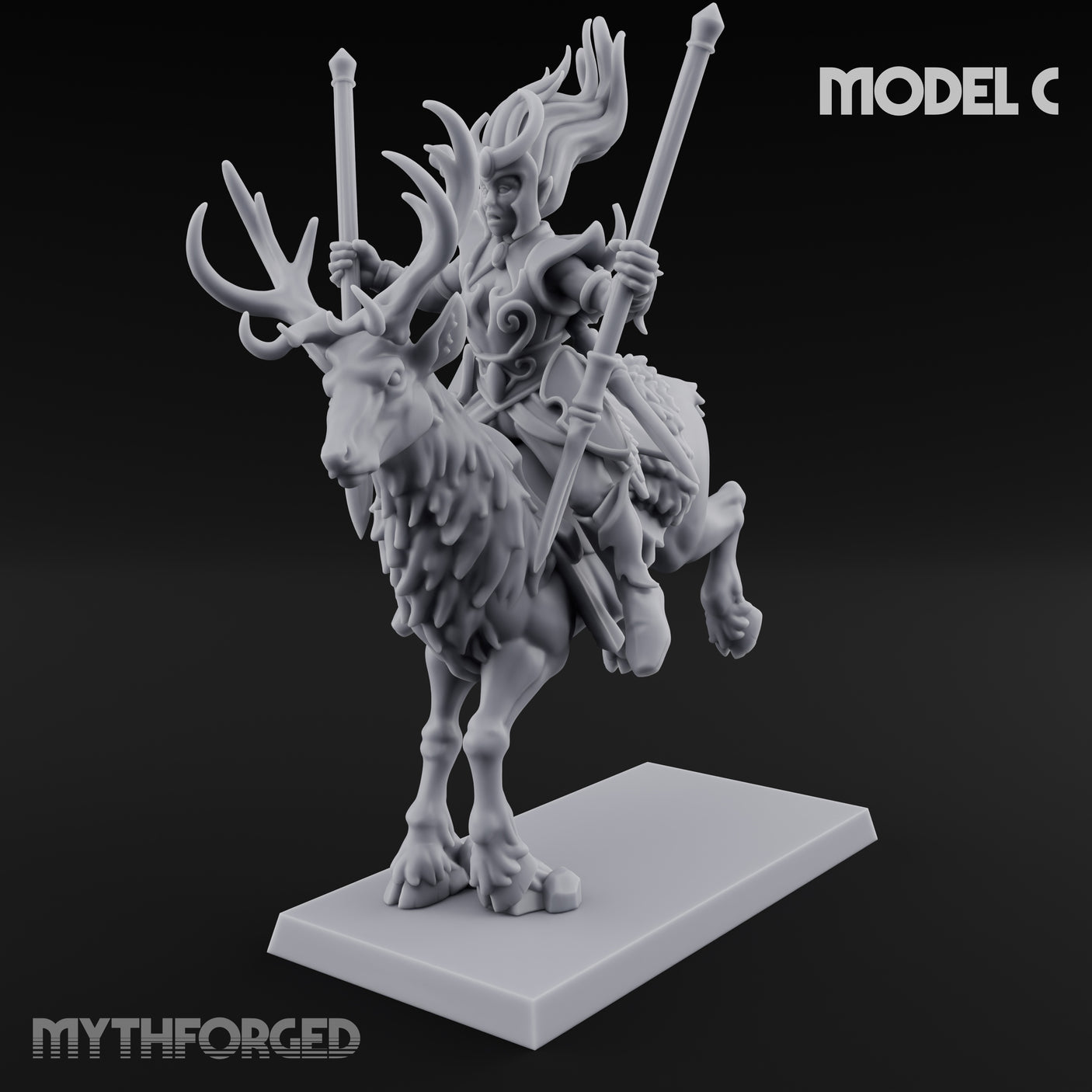 Antlered Tribe Forest Centaur C Miniature for Dungeons and Dragons, Pathfinder or other TTRPGs