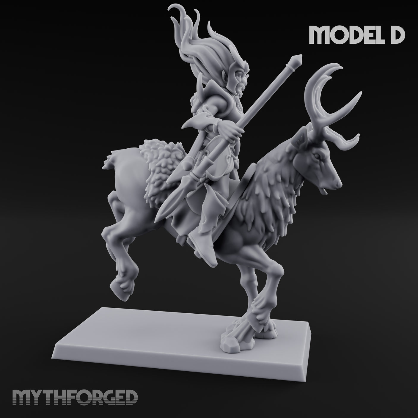 Antlered Tribe Forest Centaur D Miniature for Dungeons and Dragons, Pathfinder or other TTRPGs
