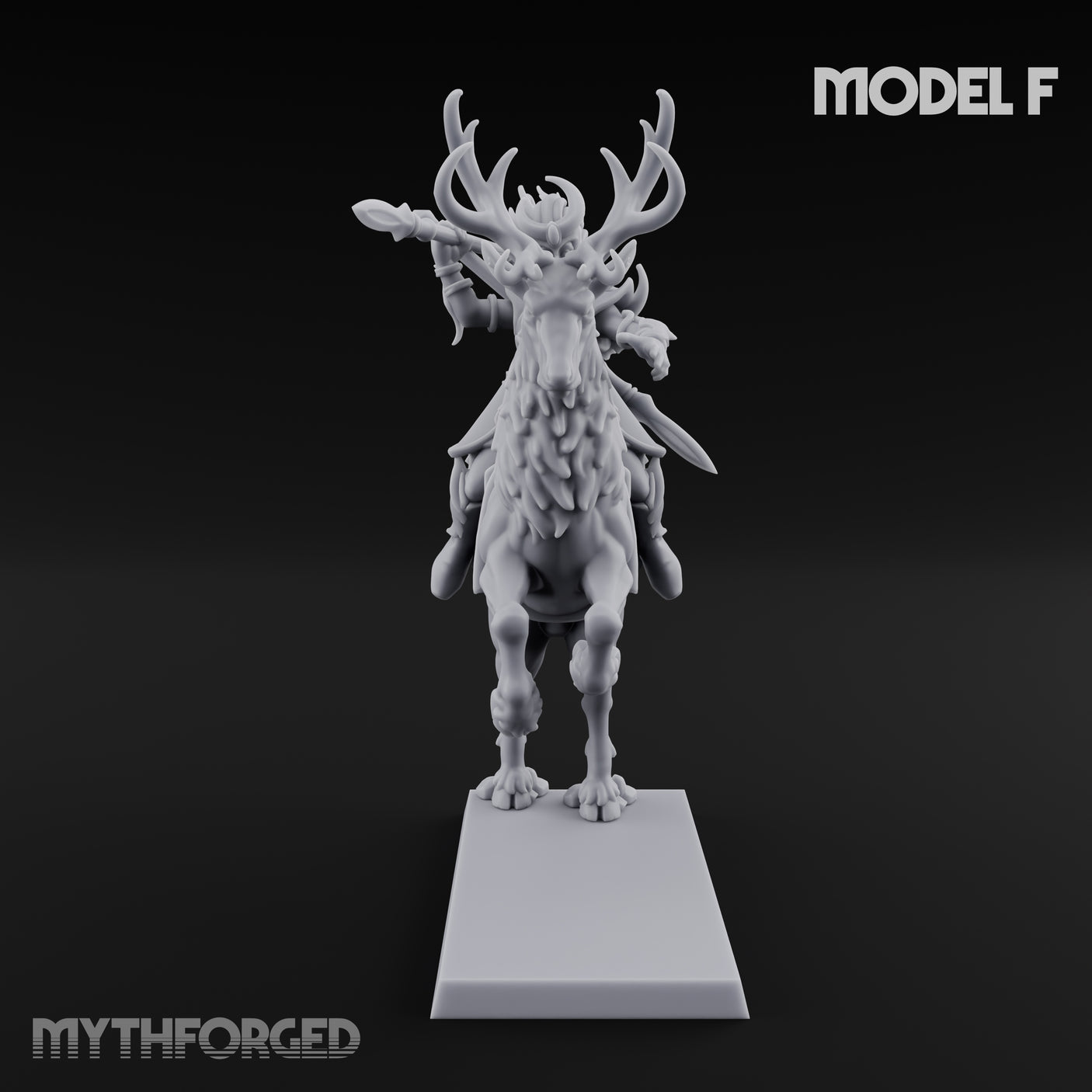 Antlered Tribe Forest Centaur F Miniature for Dungeons and Dragons, Pathfinder or other TTRPGs
