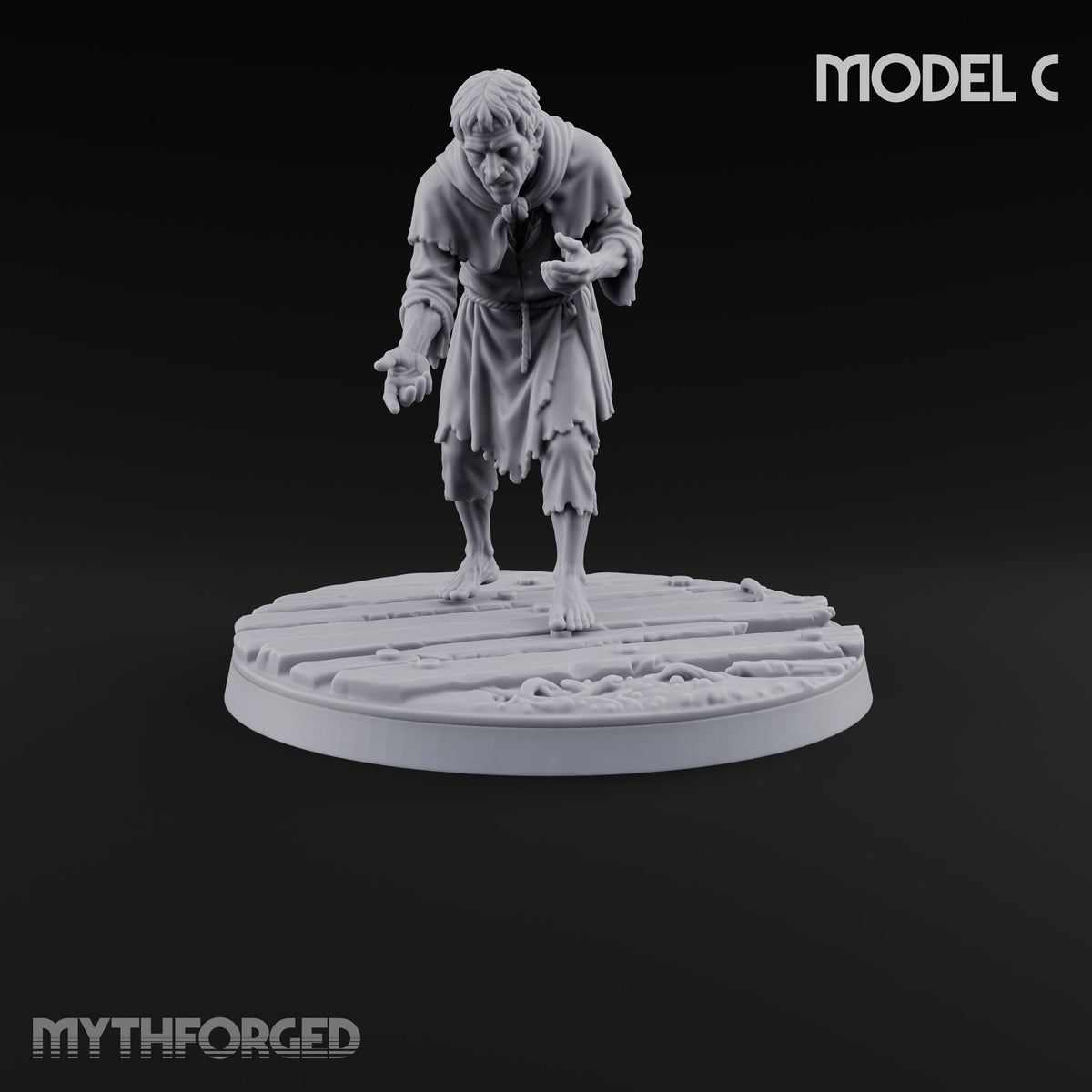 Heeding the Water Human Cultist C Miniature for Dungeons and Dragons, Pathfinder or other TTRPGs