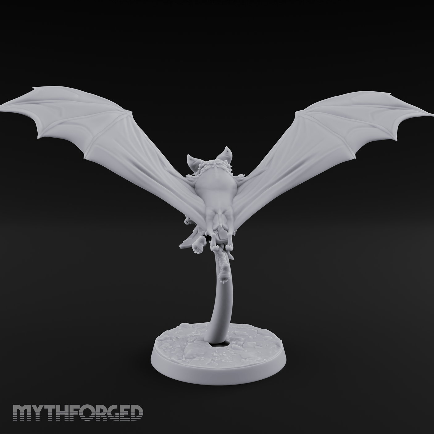 Bat Riding Gnome Courier Miniature for Dungeons and Dragons, Pathfinder or other TTRPGs