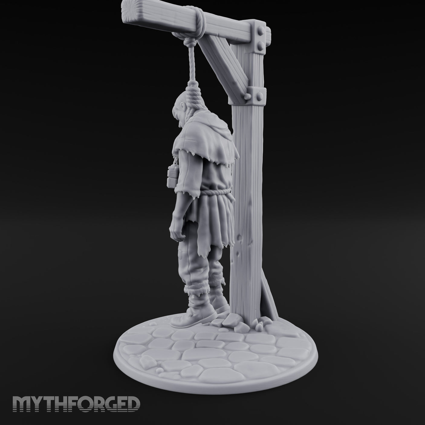 Noose Dangling Hanged Man Miniature for Dungeons and Dragons, Pathfinder or other TTRPGs
