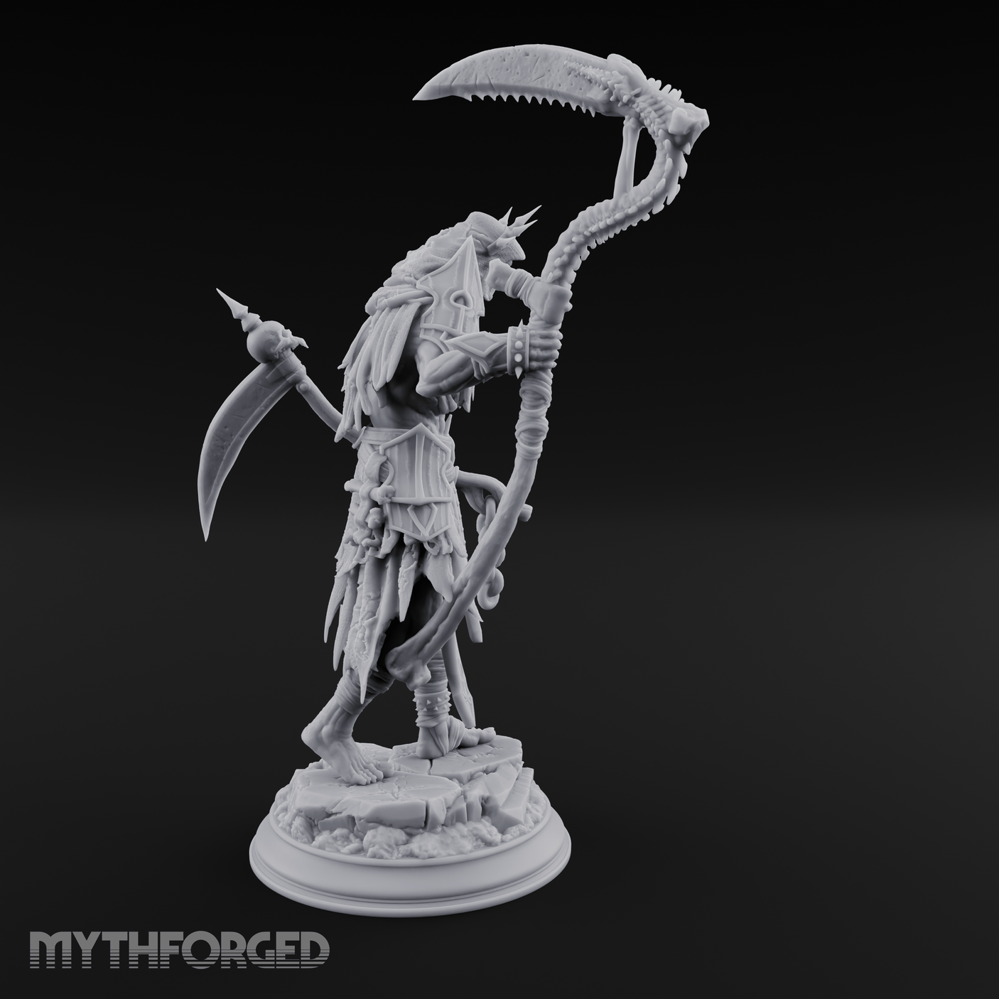 Sickle Wielding Undead Ghoul Necromancer Miniature for Dungeons and Dragons, Pathfinder or other TTRPGs