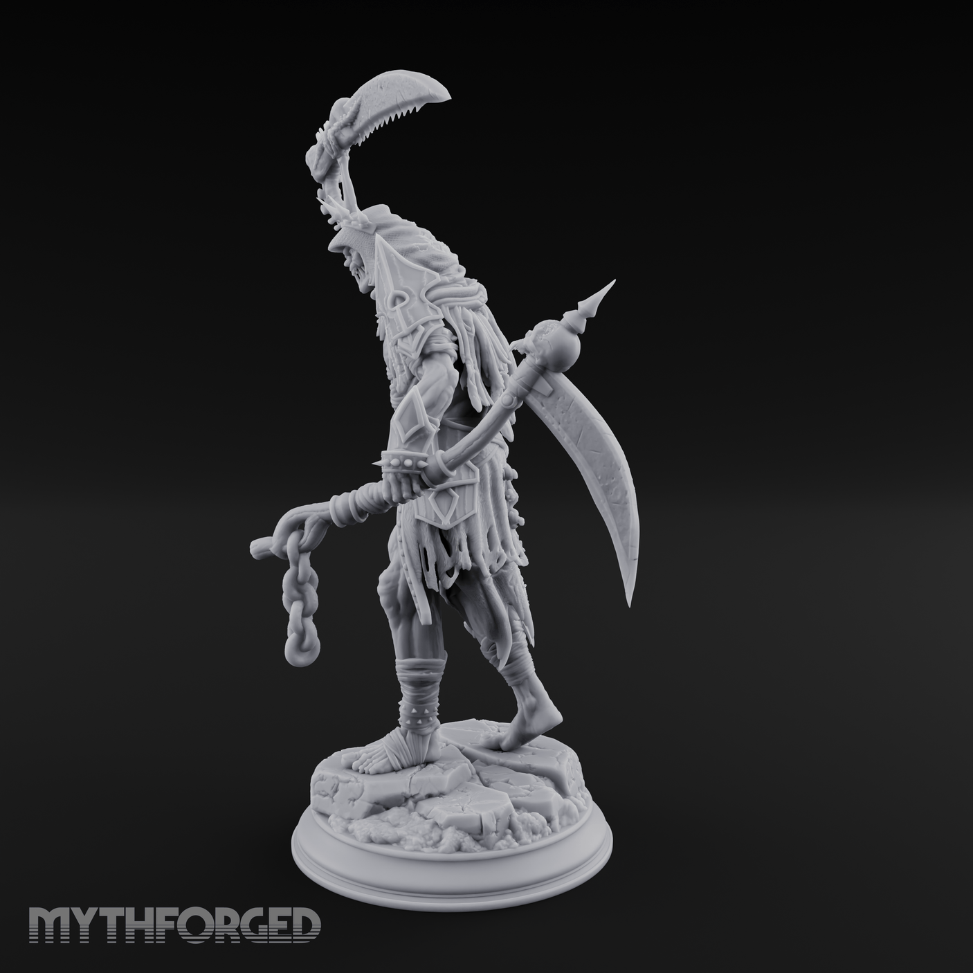 Sickle Wielding Undead Ghoul Necromancer Miniature for Dungeons and Dragons, Pathfinder or other TTRPGs