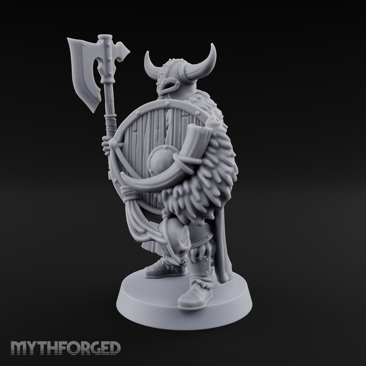 Shields Locked, Horns Lowered Human Huscarl Warrior C