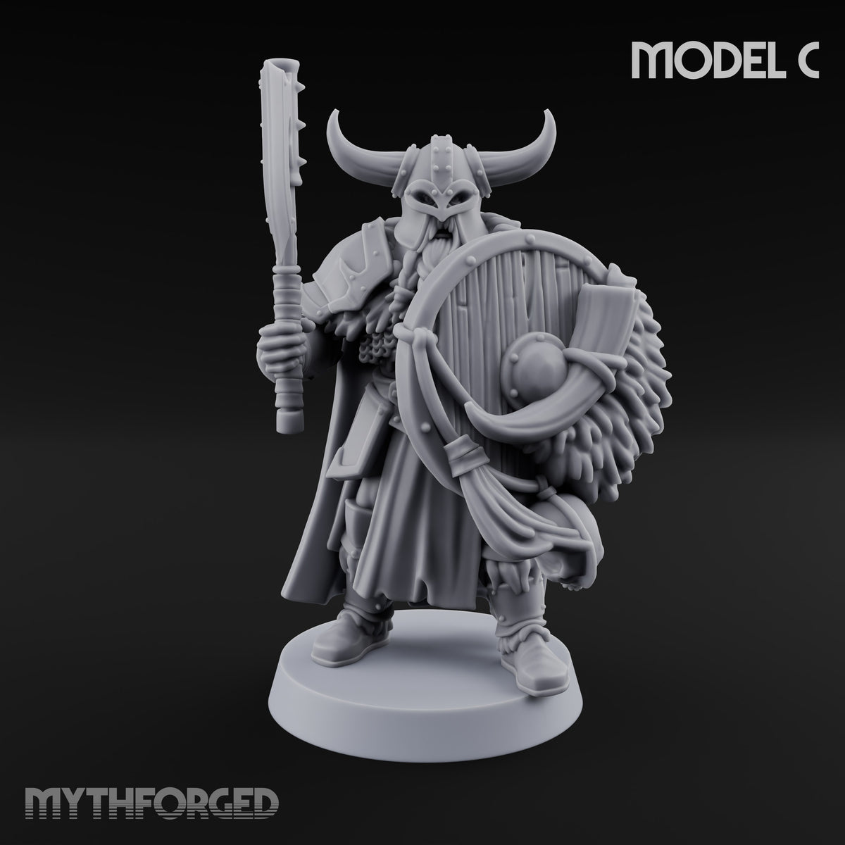 Shields Locked, Horns Lowered Human Huscarl Warrior C