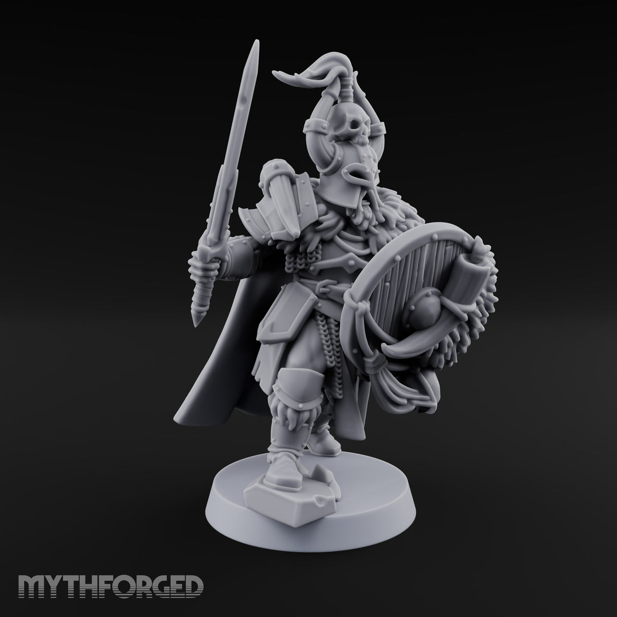 Shields Locked, Horns Lowered Human Huscarl Warrior H