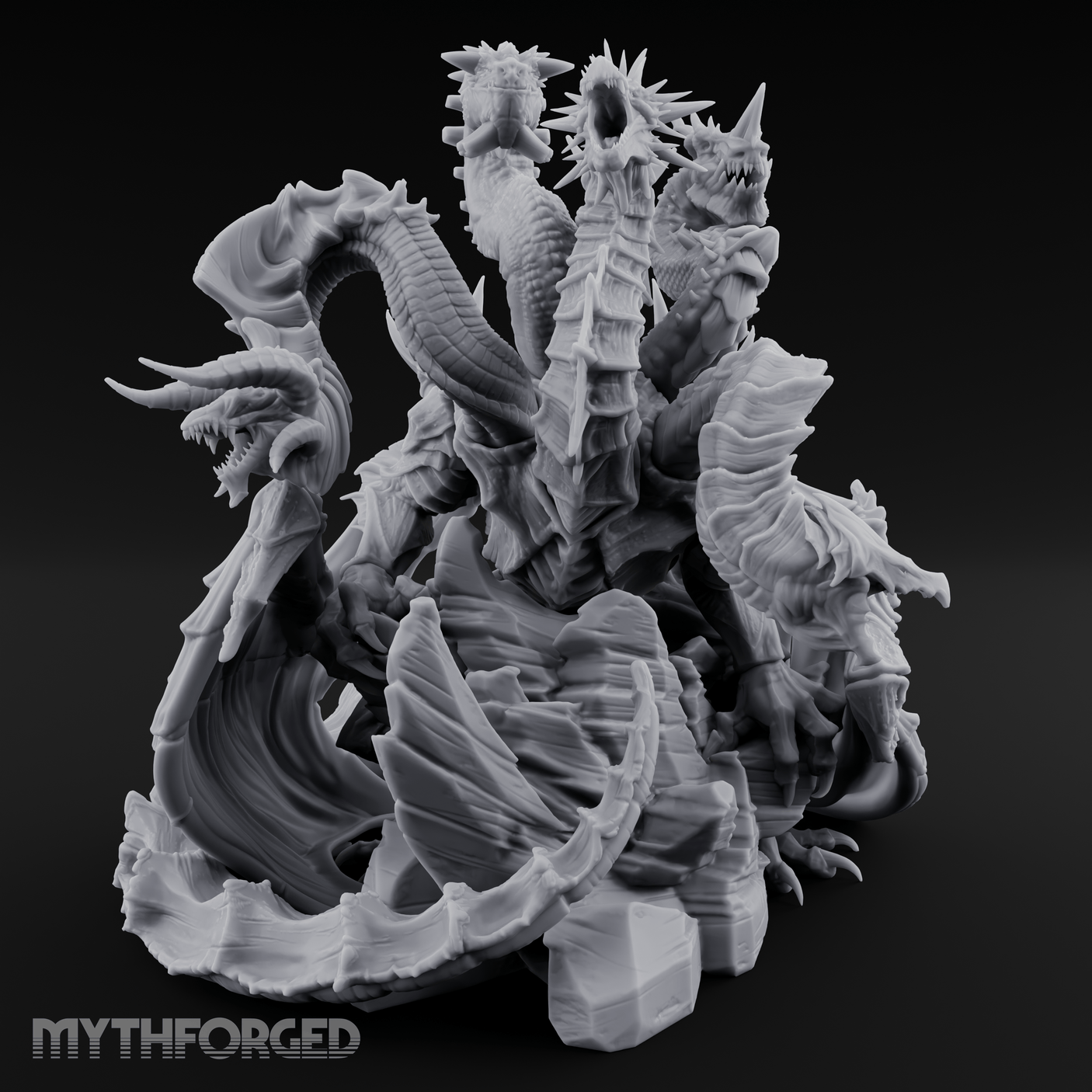 Heads Rising Skyward Tiamat Miniature for Dungeons and Dragons, Pathfinder or other TTRPGs