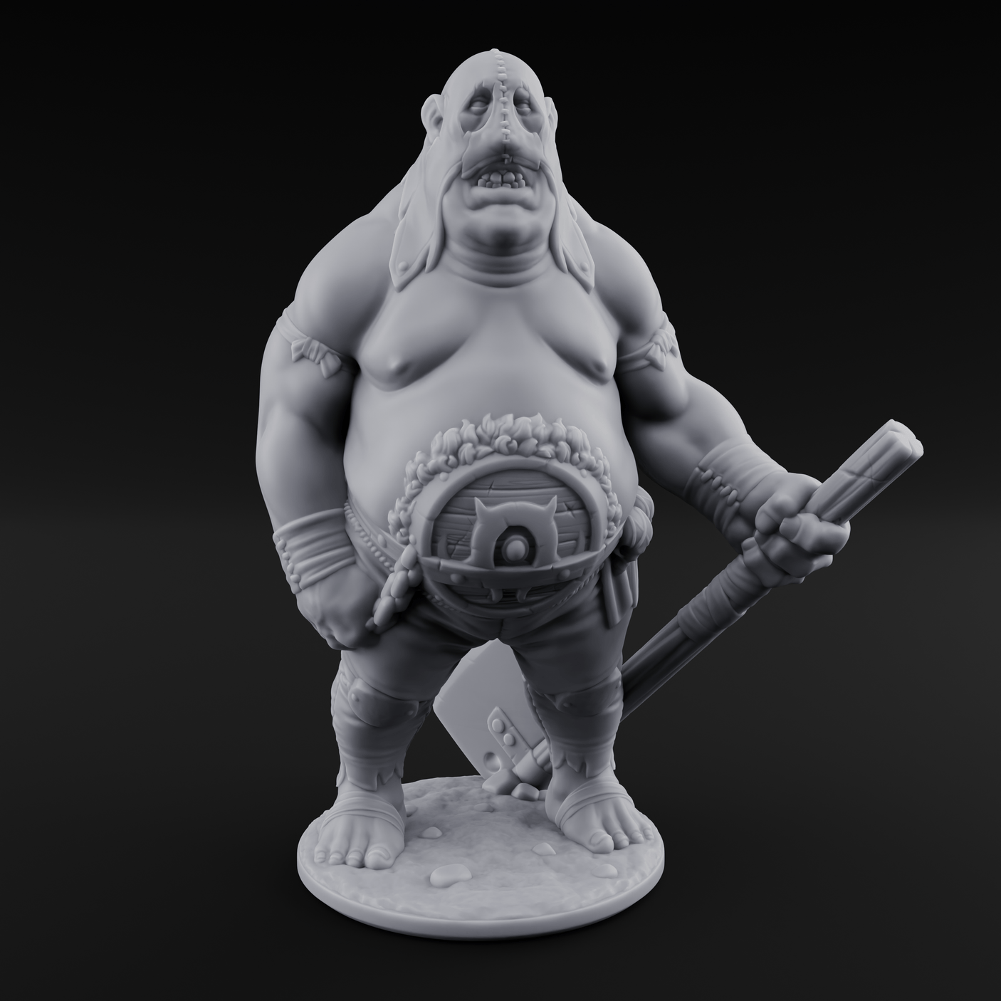 Belly Buckled Ogre Executioner Miniature for Dungeons and Dragons, Pathfinder or other TTRPGs