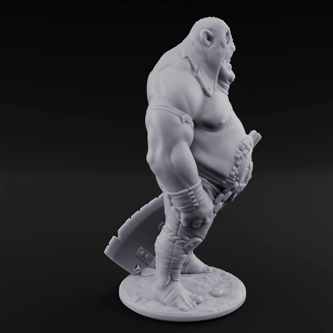 Belly Buckled Ogre Executioner Miniature for Dungeons and Dragons, Pathfinder or other TTRPGs