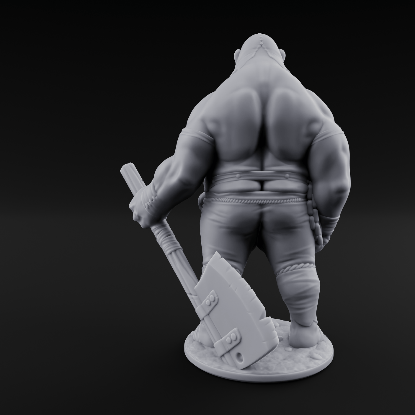 Belly Buckled Ogre Executioner Miniature for Dungeons and Dragons, Pathfinder or other TTRPGs