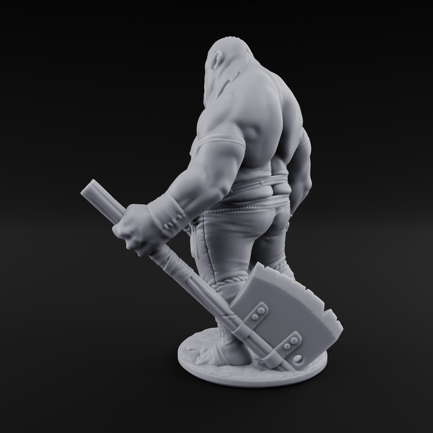 Belly Buckled Ogre Executioner Miniature for Dungeons and Dragons, Pathfinder or other TTRPGs