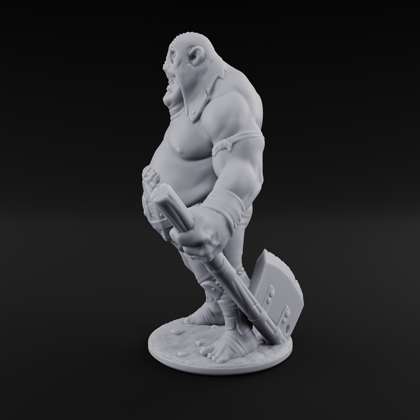 Belly Buckled Ogre Executioner Miniature for Dungeons and Dragons, Pathfinder or other TTRPGs