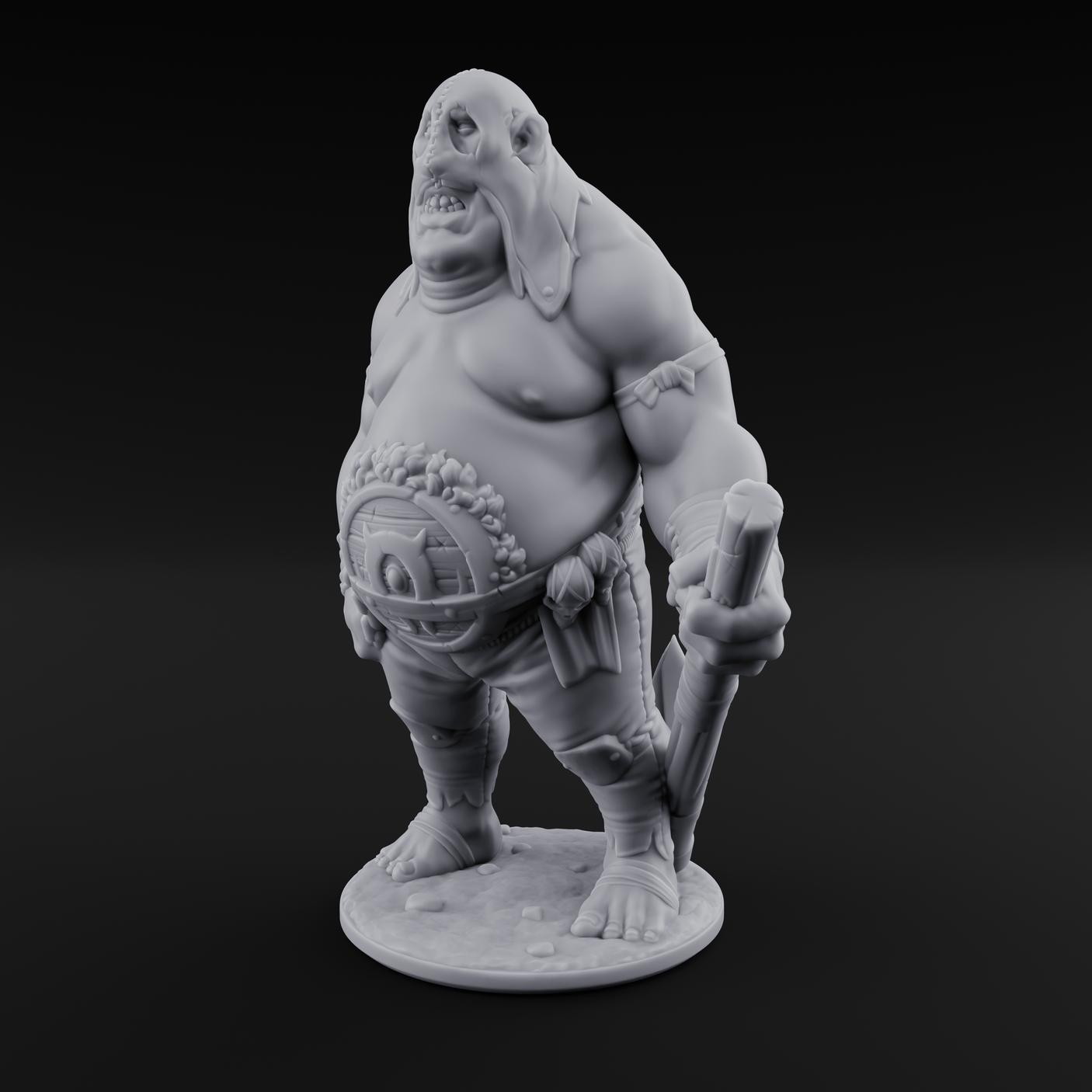 Belly Buckled Ogre Executioner Miniature for Dungeons and Dragons, Pathfinder or other TTRPGs
