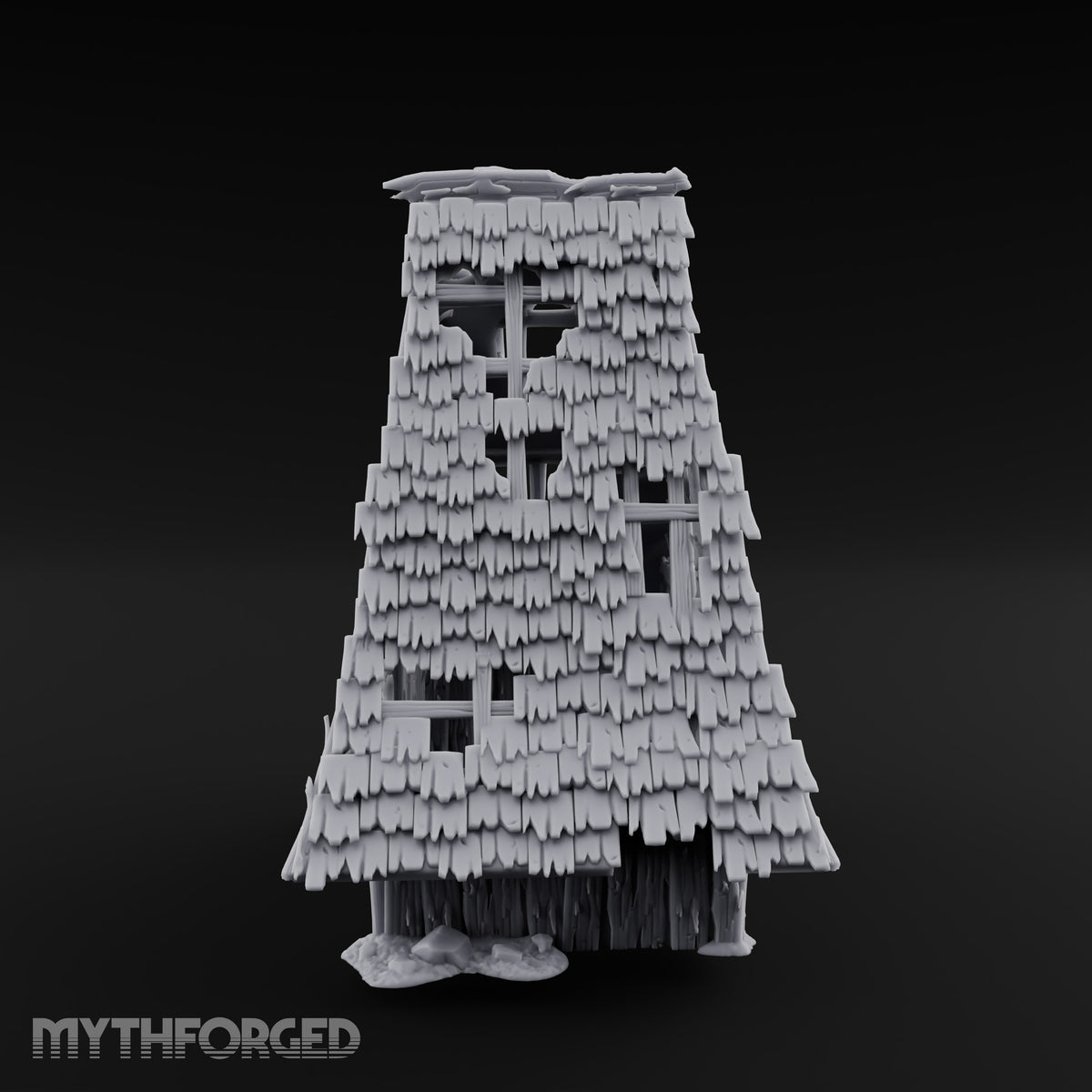 Hayloft Gone Hollow Ruined A-Frame Wooden Barn with Double Doors and Open Loft