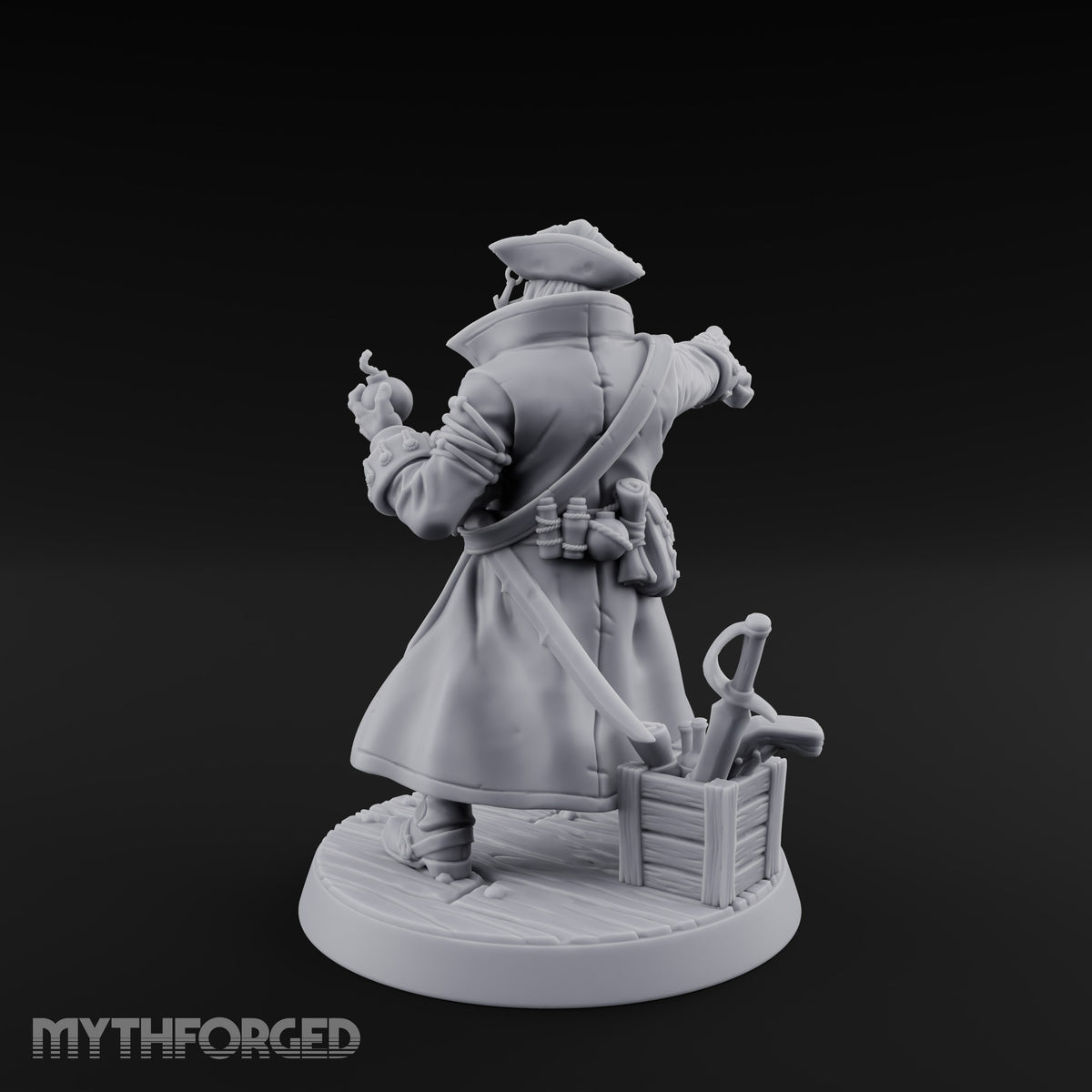 No Quarter Given Human Pirate Captain Miniature for Dungeons and Dragons, Pathfinder or other TTRPGs