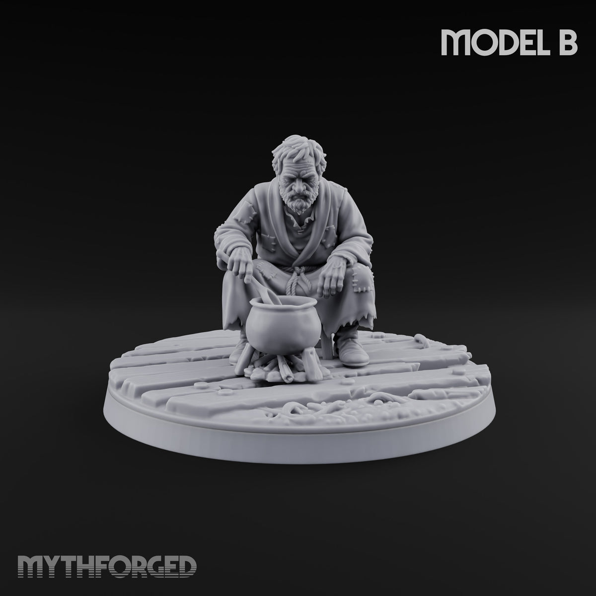 Making Ends Meet Human Slum Dwellers Miniature for Dungeons and Dragons, Pathfinder or other TTRPGs
