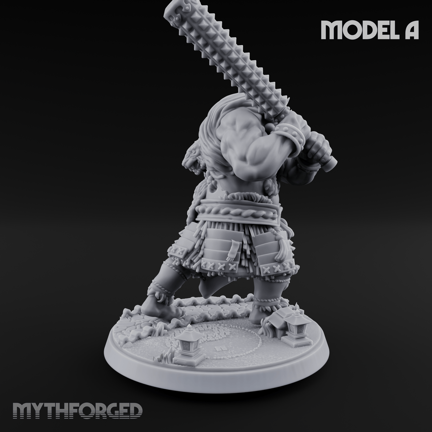 Shouldering The Cudgel Oni Brutes A Miniature for Dungeons and Dragons, Pathfinder or other TTRPGs