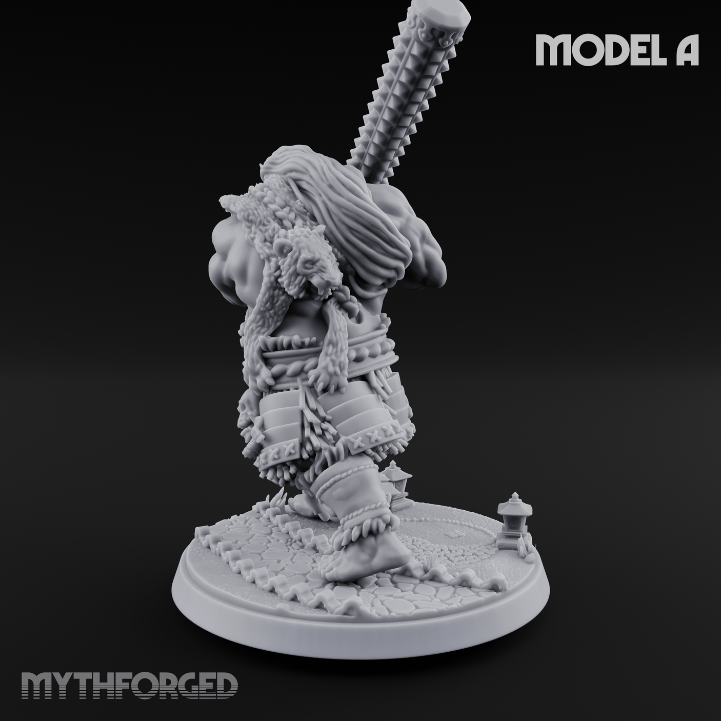 Shouldering The Cudgel Oni Brutes A Miniature for Dungeons and Dragons, Pathfinder or other TTRPGs