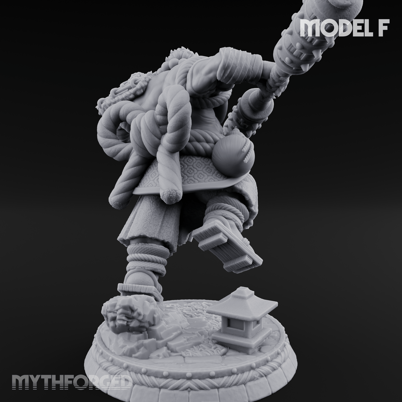 Turned Townsfolk Oni Fighters F Miniature for Dungeons and Dragons, Pathfinder or other TTRPGs