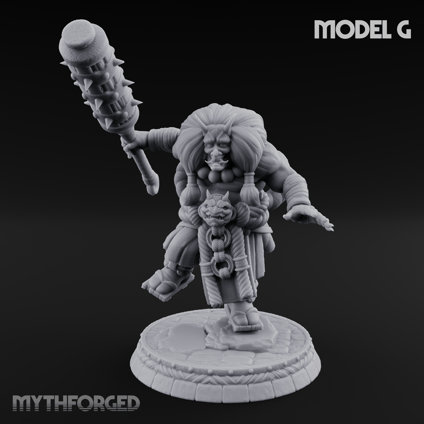 Turned Townsfolk Oni Fighters G Miniature for Dungeons and Dragons, Pathfinder or other TTRPGs