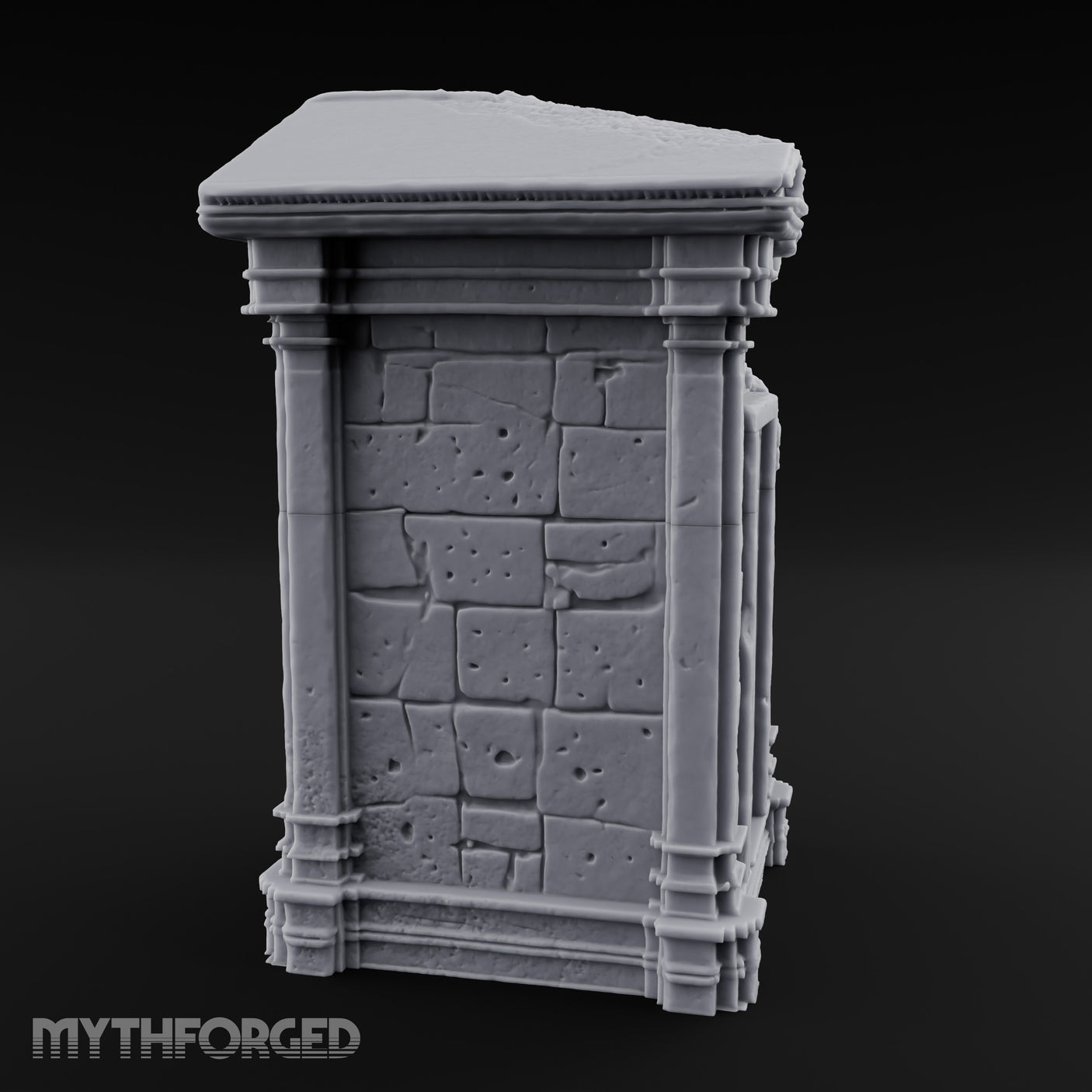 Ooze-Encrusted Pediment-Broken Manor Doorway Ruins Miniature for Dungeons and Dragons, Pathfinder or other TTRPGs