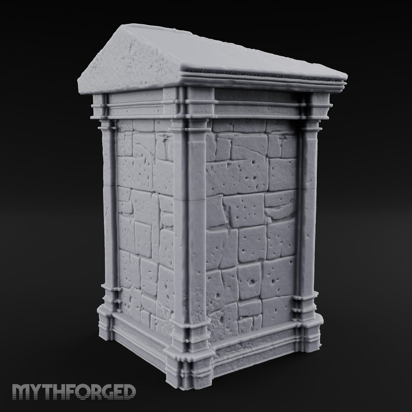 Ooze-Encrusted Pediment-Broken Manor Doorway Ruins Miniature for Dungeons and Dragons, Pathfinder or other TTRPGs