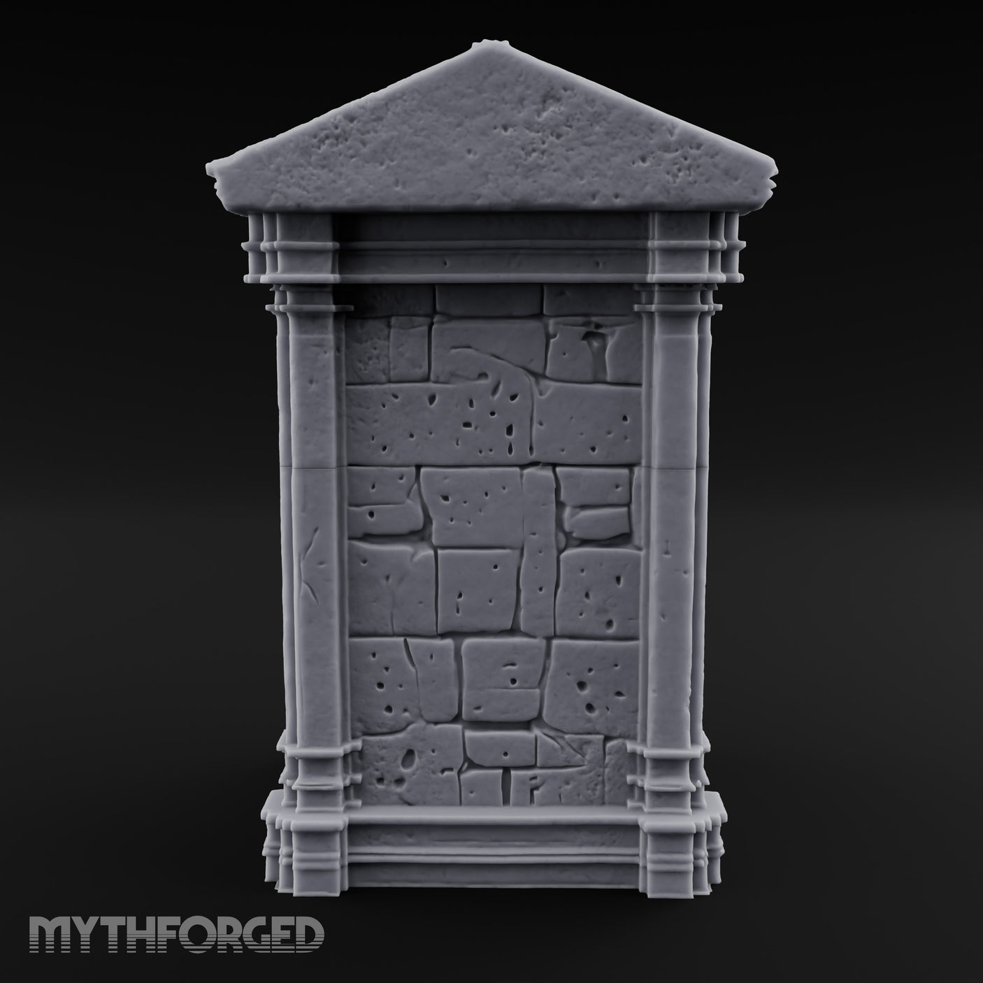Ooze-Encrusted Pediment-Broken Manor Doorway Ruins Miniature for Dungeons and Dragons, Pathfinder or other TTRPGs