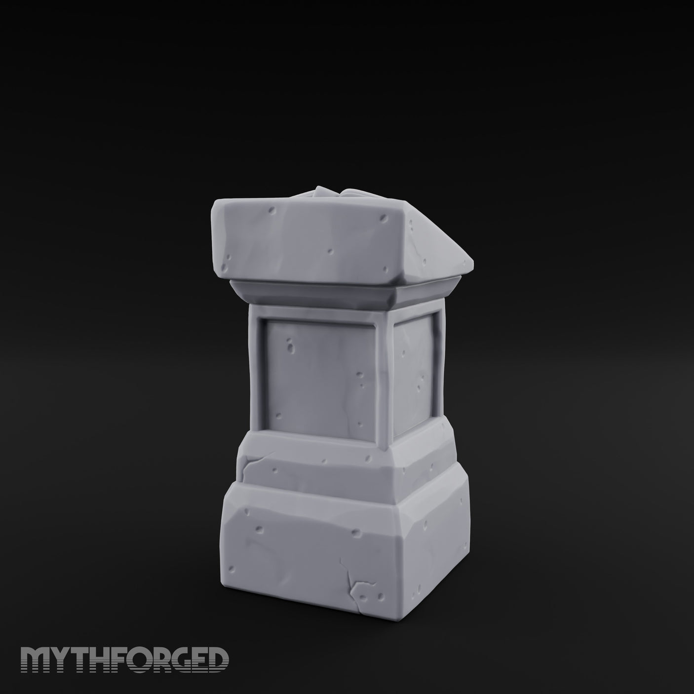 Open-Book Fracture-Lined Stone Lectern Pedestal Miniature for Dungeons and Dragons, Pathfinder or other TTRPGs