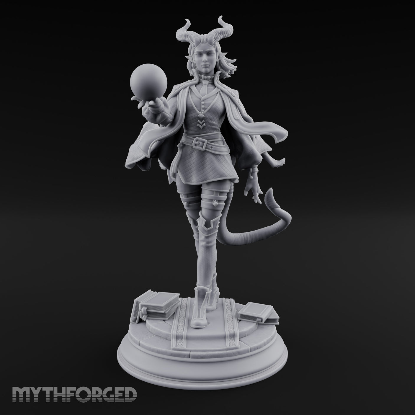 Orb Aloft Tiefling Sorcerer Miniature for Dungeons and Dragons, Pathfinder or other TTRPGs