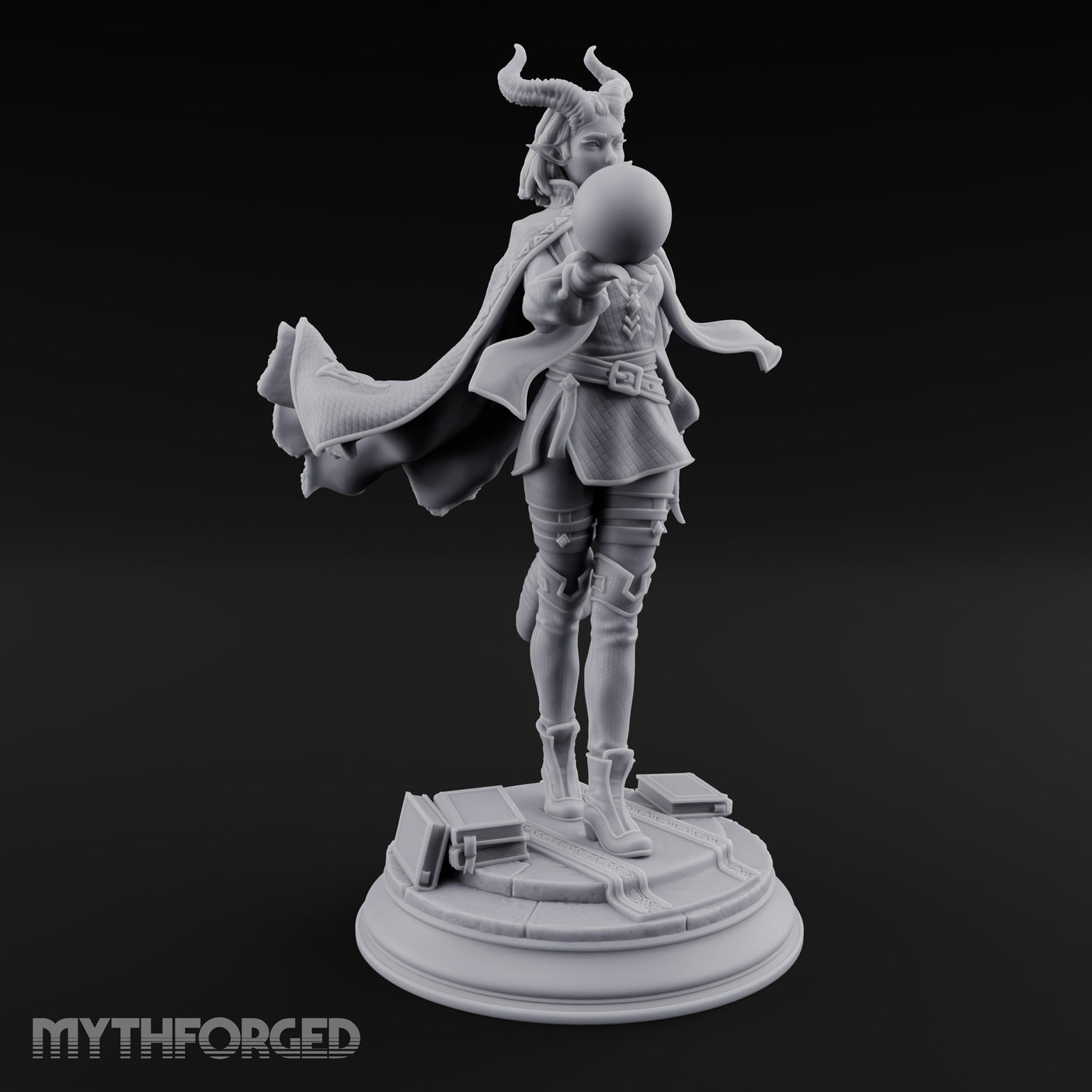 Orb Aloft Tiefling Sorcerer Miniature for Dungeons and Dragons, Pathfinder or other TTRPGs