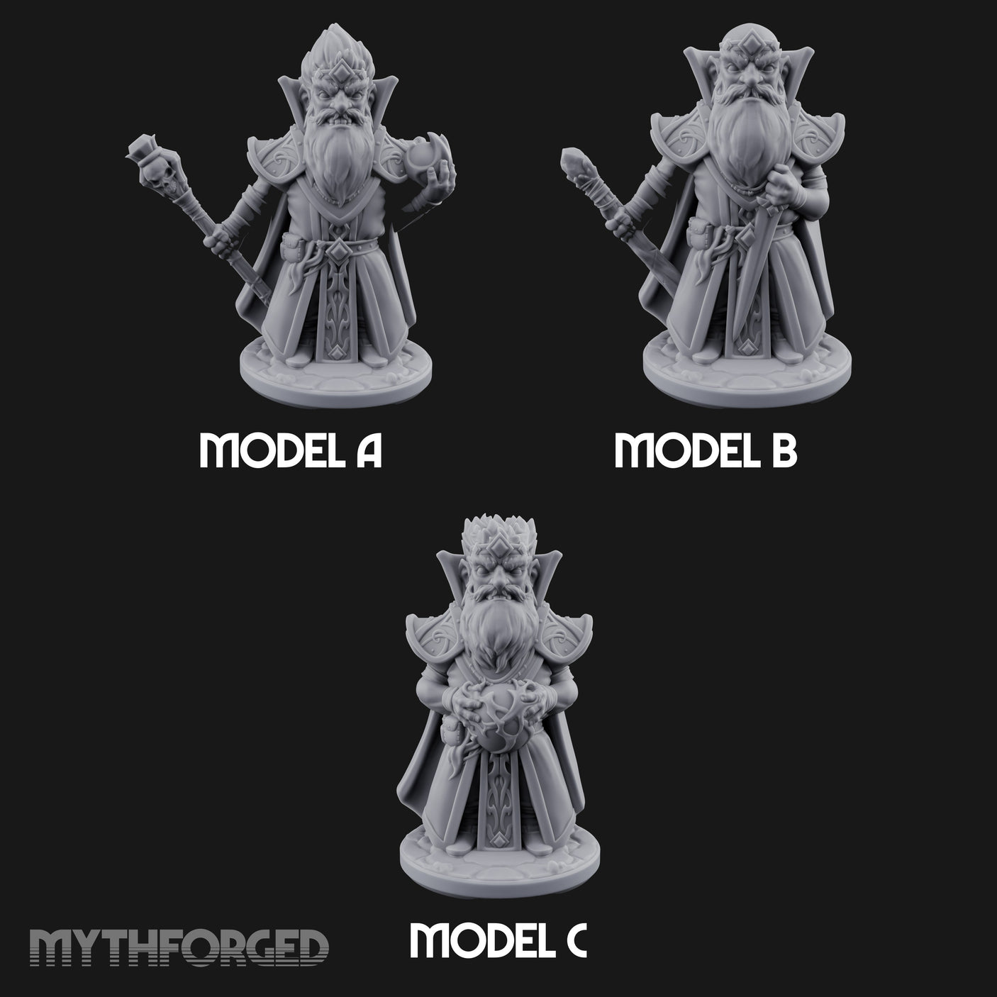 Orb Channelling Gnome Arcanists Miniature for Dungeons and Dragons, Pathfinder or other TTRPGs