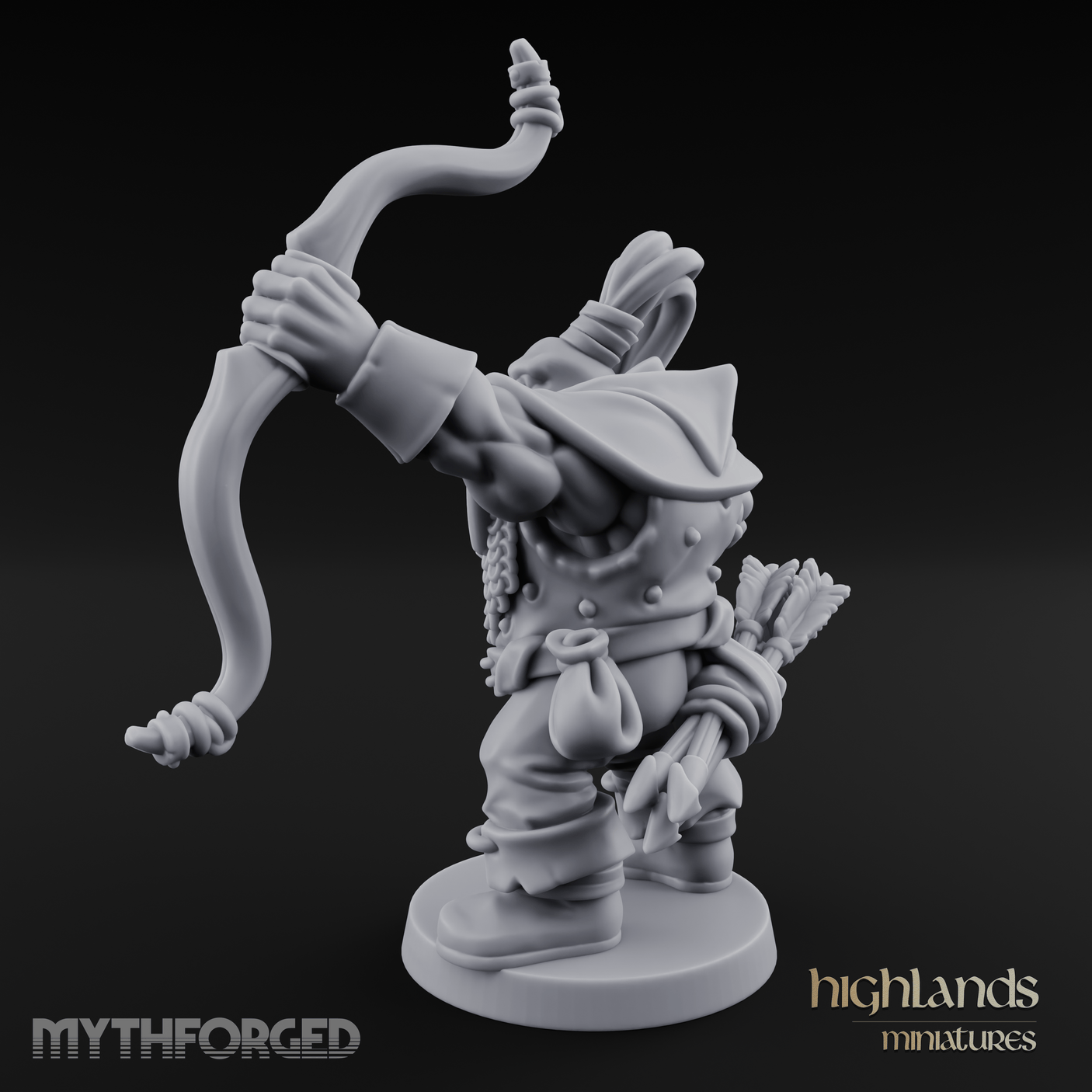 Fists Raised Triumphant Orc Warrior Miniature for Dungeons and Dragons, Pathfinder or other TTRPGs