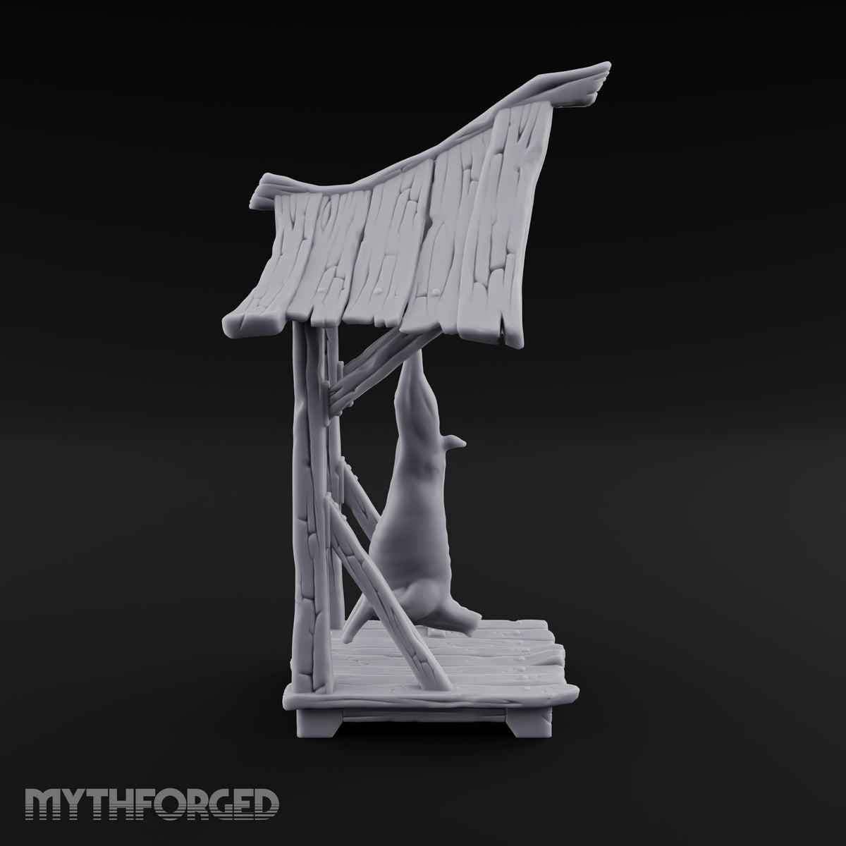 Carcass Hangs, Customers Gather Orc Butcher Market Terrain B