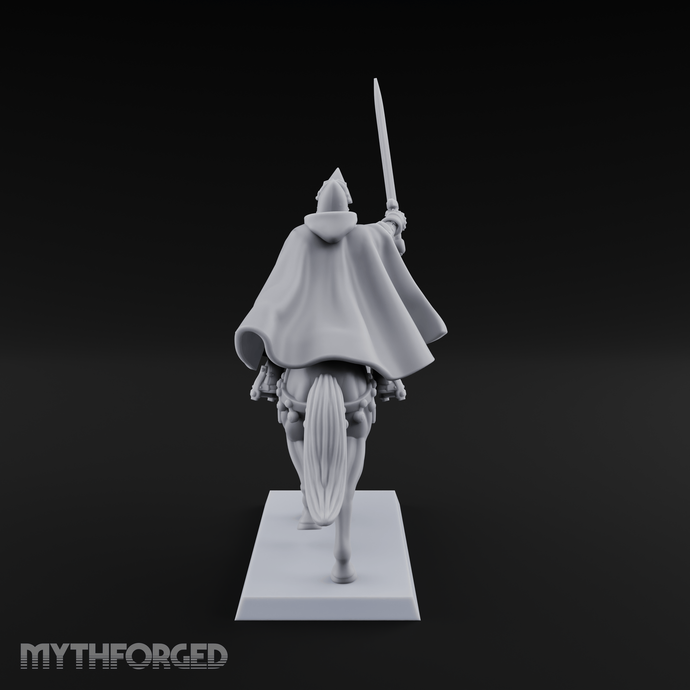 Sword Raised High Human Captain Miniature for Dungeons and Dragons, Pathfinder or other TTRPGs