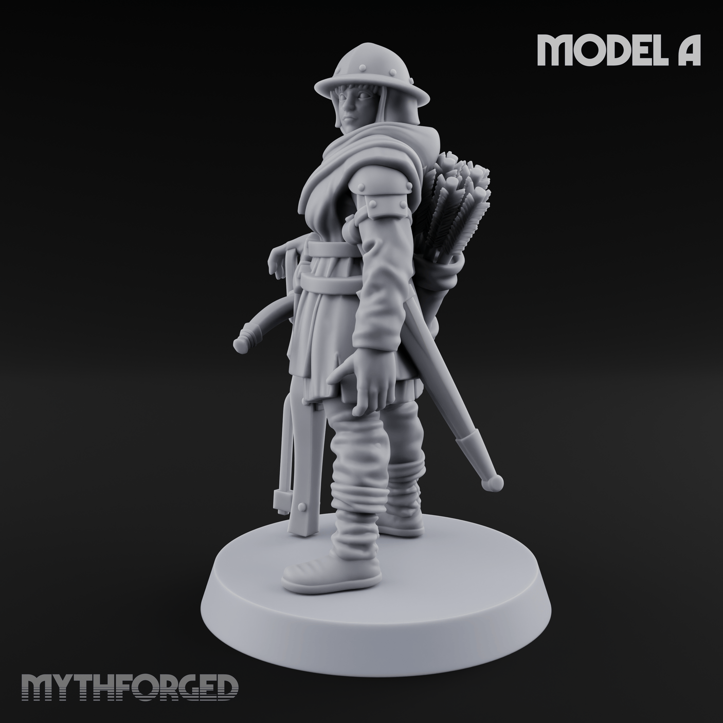 Shouldering The Load Human Crossbowwomen A Miniature for Dungeons and Dragons, Pathfinder or other TTRPGs
