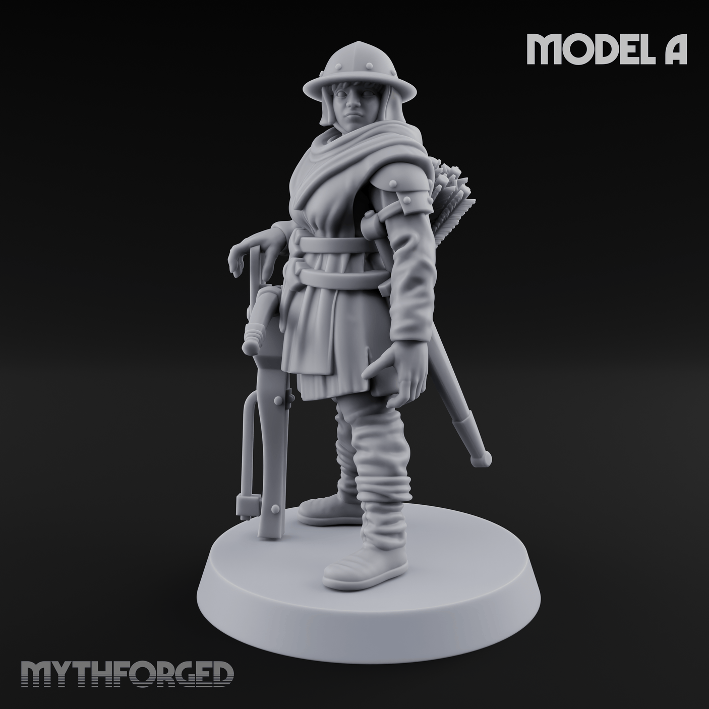 Shouldering The Load Human Crossbowwomen A Miniature for Dungeons and Dragons, Pathfinder or other TTRPGs